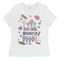 White social worker Ladies Tee - MaliasSmallBusiness