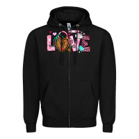 Black love valentines day nurse Zipper Hoodie - OliviaCreatesArt