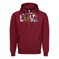 Burgundy love valentines day nurse Zipper Hoodie - OliviaCreatesArt