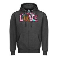 Charcoal Heather love valentines day nurse Zipper Hoodie - OliviaCreatesArt