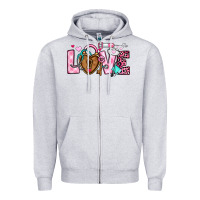 Heather Grey love valentines day nurse Zipper Hoodie - OliviaCreatesArt
