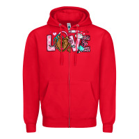Red love valentines day nurse Zipper Hoodie - OliviaCreatesArt