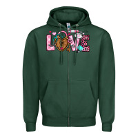 Sports Green love valentines day nurse Zipper Hoodie - OliviaCreatesArt