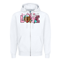 White love valentines day nurse Zipper Hoodie - OliviaCreatesArt