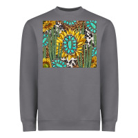 Storm western cactus with sunflowers and turquoise tumbler tbs Heavyweight Sweatshirt - TumblerDesignByShophia