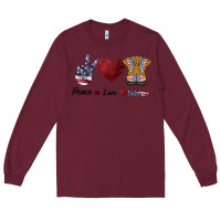 Burgundy Peace Love Veteran Long Sleeve Tee - Bettercallsaul