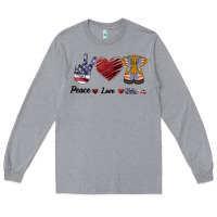 Heather Grey Peace Love Veteran Long Sleeve Tee - Bettercallsaul