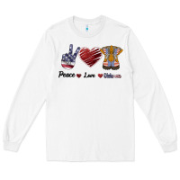 White Peace Love Veteran Long Sleeve Tee - Bettercallsaul