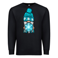 Black winter gnome with snowflake Premium Sweatshirt - BundleAndBundleShop