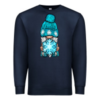 Navy winter gnome with snowflake Premium Sweatshirt - BundleAndBundleShop