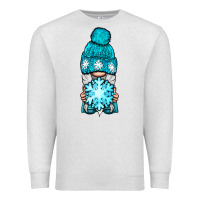 Oatmeal Heather winter gnome with snowflake Premium Sweatshirt - BundleAndBundleShop