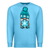 Ocean Blue winter gnome with snowflake Premium Sweatshirt - BundleAndBundleShop