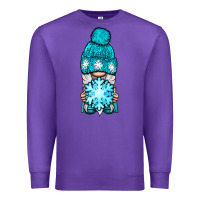 Purple winter gnome with snowflake Premium Sweatshirt - BundleAndBundleShop