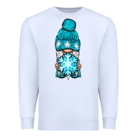 White winter gnome with snowflake Premium Sweatshirt - BundleAndBundleShop