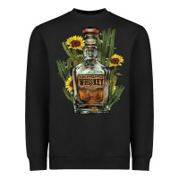 Black Western whiskey bottle Heavyweight Sweatshirt - HowdyJamesFarm