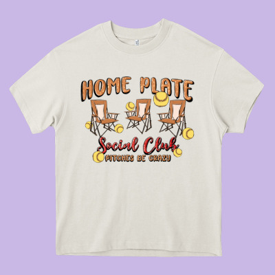 Glitter Softball Heavy Core Tee Designed By Maliassmallbusiness