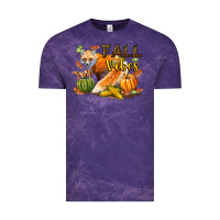 Cloud Purple Fall Vibes Fox Vintage Tee - LillyAllenDesigns