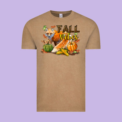 Fall Vibes Fox Vintage Tee Designed By Lillyallendesigns