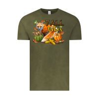 Vintage Olive Fall Vibes Fox Vintage Tee - LillyAllenDesigns