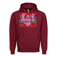Burgundy praying moms club olivia Zipper Hoodie - OliviaCreatesArt