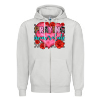Dove Grey praying moms club olivia Zipper Hoodie - OliviaCreatesArt