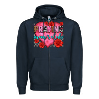 Navy praying moms club olivia Zipper Hoodie - OliviaCreatesArt