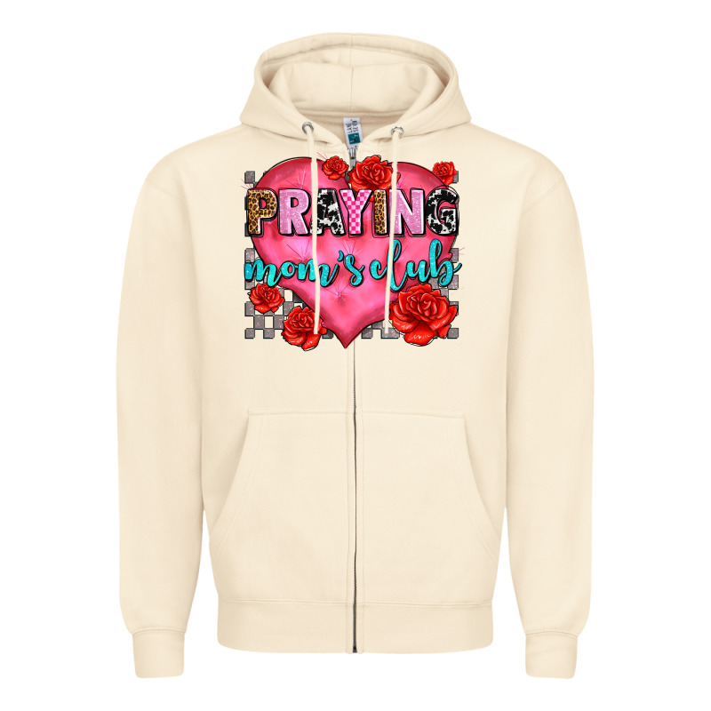 Praying Moms Club Olivia Zipper Hoodie by OliviaCreatesArt | Teevron