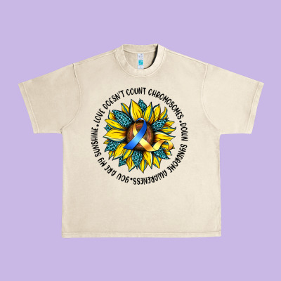 Down Syndrome Urban Heavy Tee Designed By Artiststas