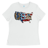 White usa american flag background Ladies Tee - Jasminsmagicworld