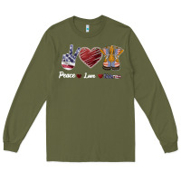 Army Green Peace Love Veteran Long Sleeve Tee - Bettercallsaul