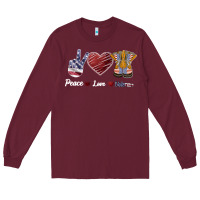 Burgundy Peace Love Veteran Long Sleeve Tee - Bettercallsaul