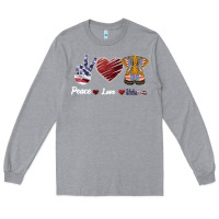 Heather Grey Peace Love Veteran Long Sleeve Tee - Bettercallsaul