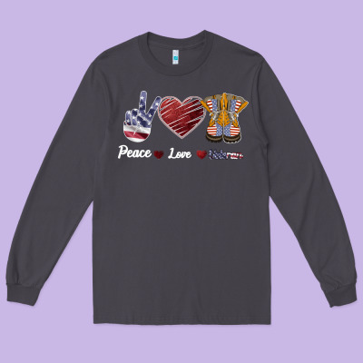 Peace Love Veteran Long Sleeve Tee Designed By Bettercallsaul