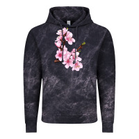 Cloud Black Peach Blossom Illustrations Vintage Hoodie - LillyAllenDesigns