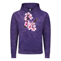 Cloud Purple Peach Blossom Illustrations Vintage Hoodie - LillyAllenDesigns