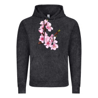 Peach Blossom Illustrations Vintage Hoodie | Teevron