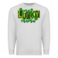 Dove Grey one lucky mama st patricks Premium Sweatshirt - FaDigitalArtStudio
