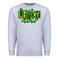 Heather Grey one lucky mama st patricks Premium Sweatshirt - FaDigitalArtStudio