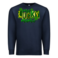 Navy one lucky mama st patricks Premium Sweatshirt - FaDigitalArtStudio
