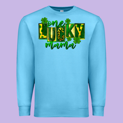 One Lucky Mama St Patricks Premium Sweatshirt Designed By Fadigitalartstudio