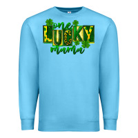 Ocean Blue one lucky mama st patricks Premium Sweatshirt - FaDigitalArtStudio