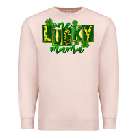 Pale Pink one lucky mama st patricks Premium Sweatshirt - FaDigitalArtStudio