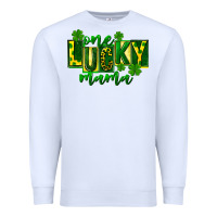 White one lucky mama st patricks Premium Sweatshirt - FaDigitalArtStudio