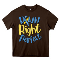 Chocolate Brown down right perfect Heavy Core Tee - MaliasSmallBusiness