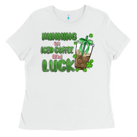 White iced coffee and luck Ladies Tee - MaliasSmallBusiness
