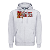 Heather Grey love you forever olivia Zipper Hoodie - OliviaCreatesArt
