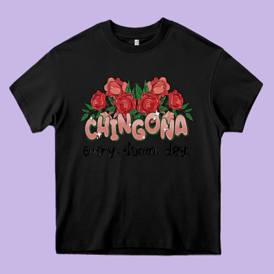 Chingona Every Damn Day Heavy Core Tee Designed By Maliassmallbusiness