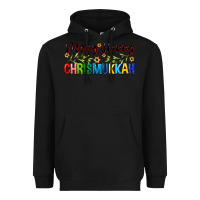 Black merry happy chrismukkah with olive branch Heavyweight Hoodie - FaDigitalArtStudio