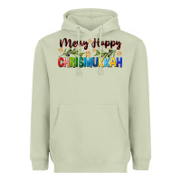 Matcha merry happy chrismukkah with olive branch Heavyweight Hoodie - FaDigitalArtStudio
