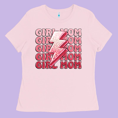 Girl Mom Ladies Tee Designed By Maliassmallbusiness